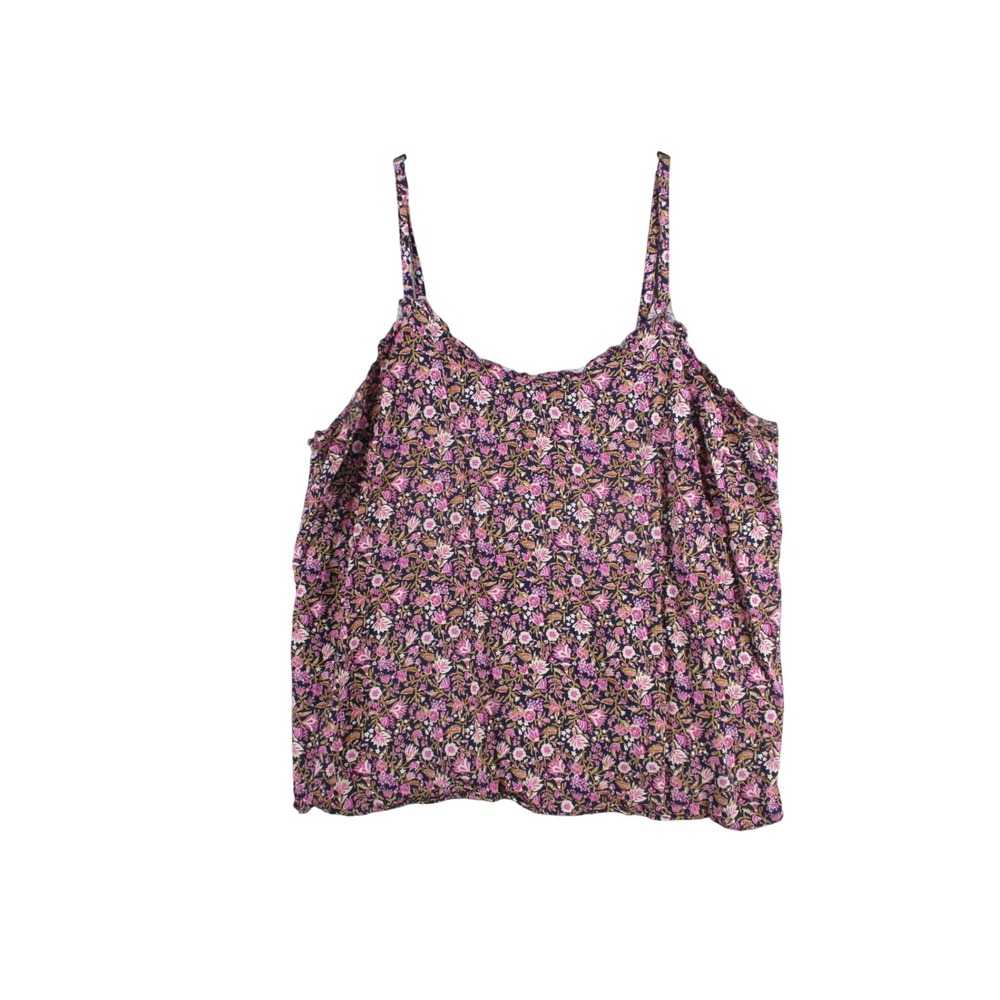 Old Navy Womens XL Tall Floral Cami Tank Top Pink Purple Rayon Spaghetti Strap